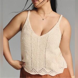 Anthropologie ivory knit tank size 2x